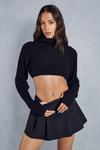 MissPap Balloon Sleeve Roll Neck Cropped Jumper thumbnail 1