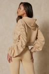 MissPap Ruched Arm Oversized Crop Hoodie thumbnail 3