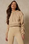 MissPap Ruched Arm Oversized Crop Hoodie thumbnail 5