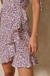 MissPap Floral Frill Detail Short Sleeve Wrap Dress thumbnail 5