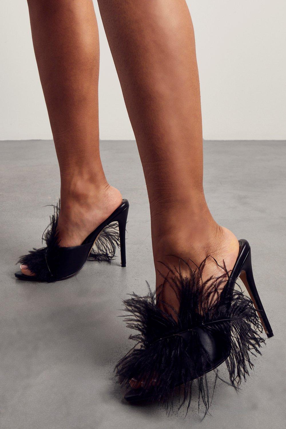 Feather discount mule heels