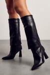 MissPap Cone Heel Folded Knee High Boots thumbnail 1