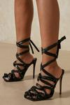 MissPap Leather Look Strappy Square Toe Heels thumbnail 1