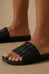 MissPap Leather Look Woven Sliders thumbnail 2