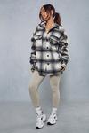 MissPap Ruched Sleeve Oversized Check Shacket thumbnail 4