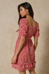 MissPap Ditsy Floral Shirred Puff Sleeve Dress thumbnail 3