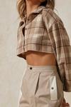 MissPap Oversized Cropped Brushed Check Shirt thumbnail 2