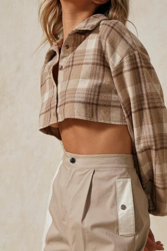 MissPap Oversized Cropped Brushed Check Shirt 2