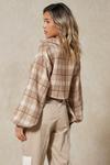 MissPap Oversized Cropped Brushed Check Shirt thumbnail 3