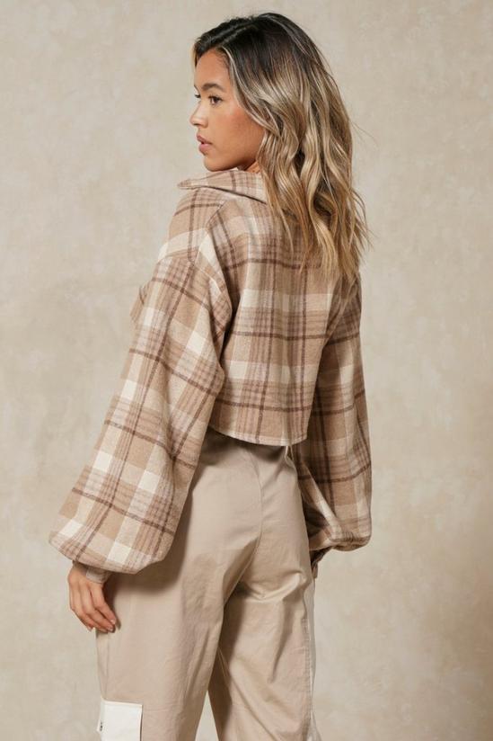 MissPap Oversized Cropped Brushed Check Shirt 3