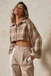MissPap Oversized Cropped Brushed Check Shirt thumbnail 5