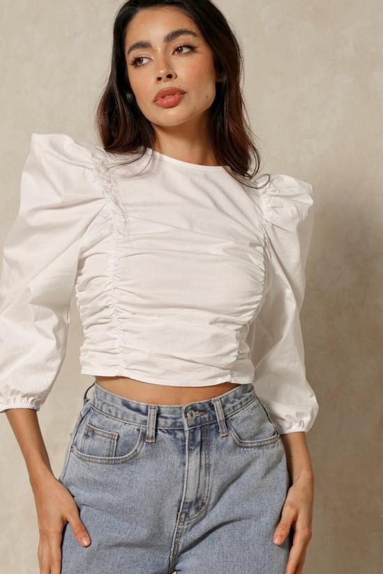 MissPap Ruched Puff Sleeve Top 1