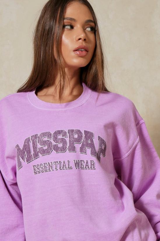 MissPap Acid Wash Misspap Essential Slogan Sweatshirt 2