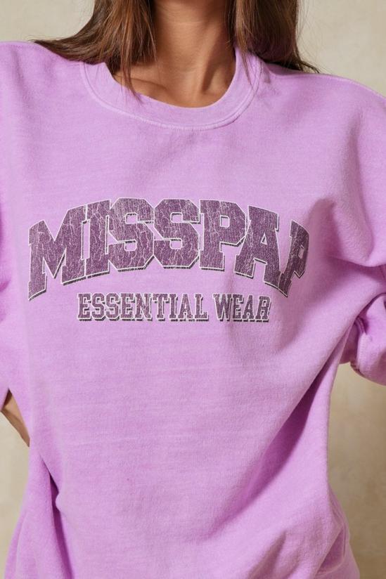 MissPap Acid Wash Misspap Essential Slogan Sweatshirt 6