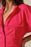 MissPap Pocket Detail Short Sleeve Shirt Dress thumbnail 5