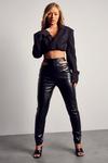 MissPap Leather Look Cut Out Straight Leg Trousers thumbnail 4
