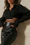 MissPap Leather Look Cut Out Straight Leg Trousers thumbnail 6