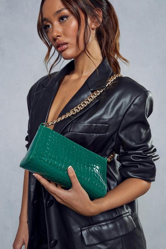MissPap Croc Leather Look Chain Shoulder Bag 1