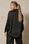 MissPap Satin Oversized Ruched Arm Shirt thumbnail 3
