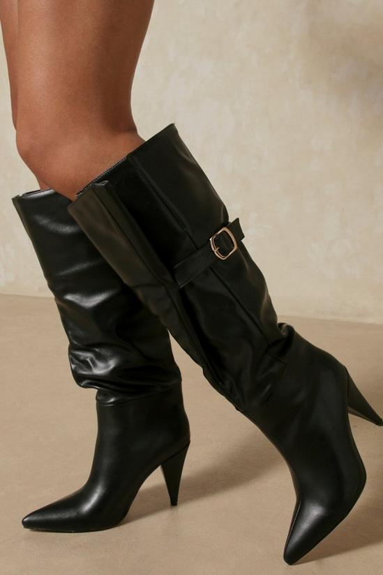 MissPap Buckle Slouchy Knee High Boots 3