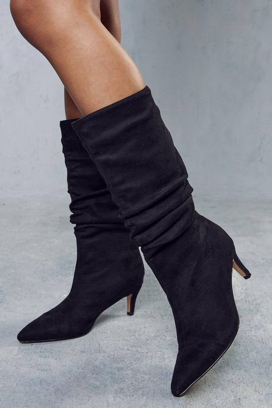 MissPap Faux Suede Mid Heel Ankle Boots 3