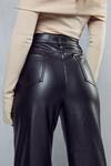 MissPap Leather Look Split Hem Trousers thumbnail 2