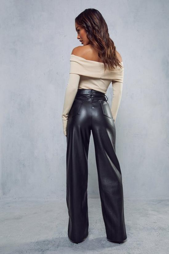 MissPap Leather Look Split Hem Trousers 3