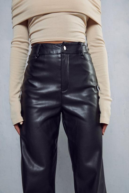 MissPap Leather Look Split Hem Trousers 5