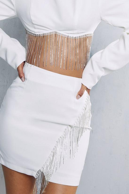 MissPap Diamante Fringed Mini Skirt 2