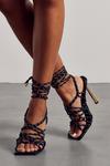 MissPap Strappy Lace Up Contrast Heels thumbnail 1