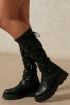 MissPap Lace Up Tie Detail Over The Knee Boot thumbnail 1
