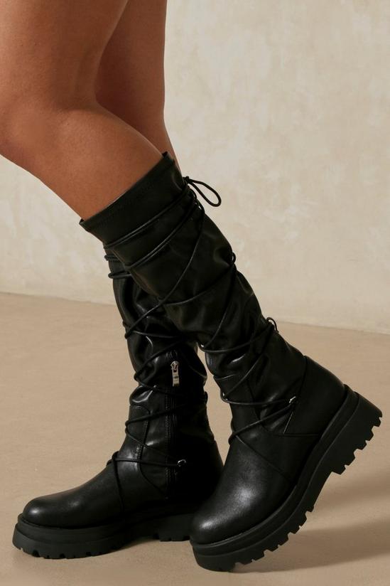 MissPap Lace Up Tie Detail Over The Knee Boot 1