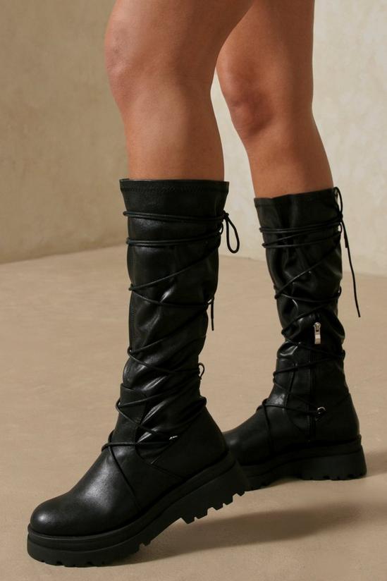 MissPap Lace Up Tie Detail Over The Knee Boot 3