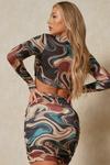 MissPap Marble Print Double Layer Tie Detail Co Ord thumbnail 3