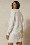 MissPap Sequin Cowl Neck Collared Long Sleeve Dress thumbnail 3