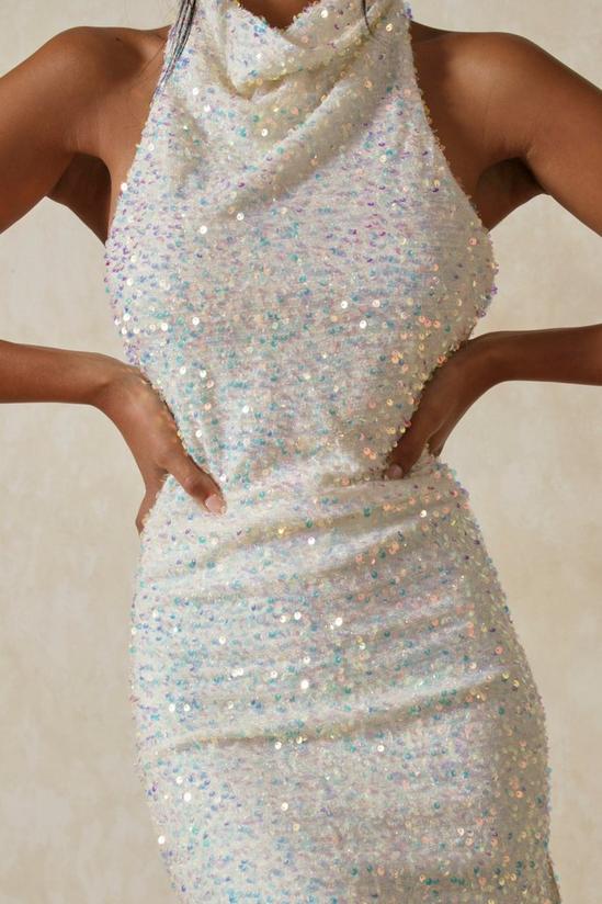 MissPap Sequin Halterneck Backless Mini Dress 5