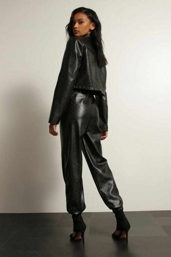 MissPap Misspap Embossed Leather Look Jogger 3