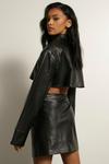 MissPap Misspap Embossed Leather Look Cropped Shirt thumbnail 3