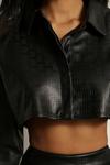 MissPap Misspap Embossed Leather Look Cropped Shirt thumbnail 6