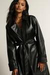 MissPap Misspap Embossed Leather Look Trench Coat thumbnail 5