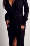 MissPap Fine Knitted Belted Wrap Dress thumbnail 5