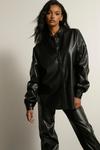 MissPap Misspap Embossed Oversized Leather Look Shirt thumbnail 1