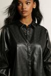 MissPap Misspap Embossed Oversized Leather Look Shirt thumbnail 2
