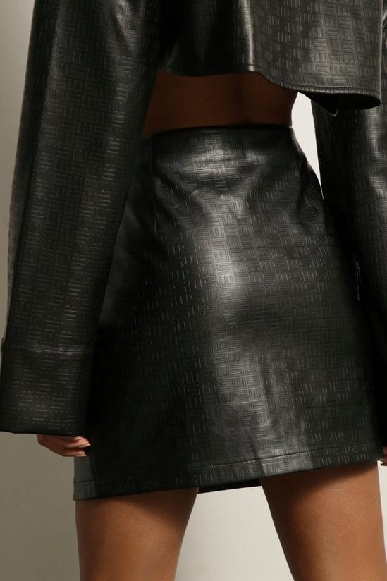 MissPap Misspap Embossed Leather Look Mini Skirt 2