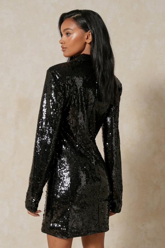 MissPap Sequin Twist Cut Out Blazer Dress 3