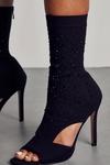 MissPap Embellished Knitted Cut Out High Heels thumbnail 2