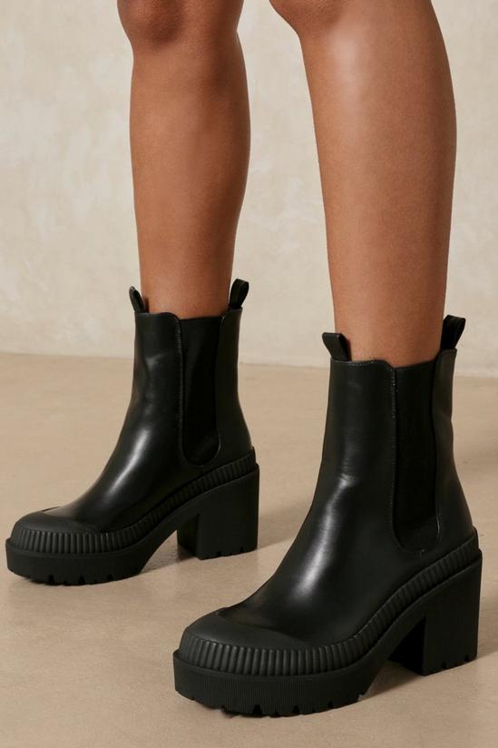 MissPap Chunky Ribbed Heeled Ankle Boots 1