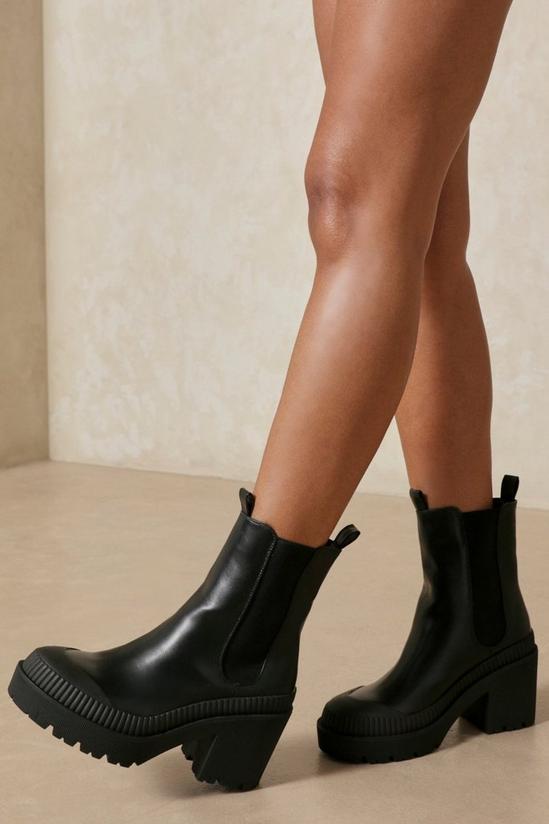 MissPap Chunky Ribbed Heeled Ankle Boots 3