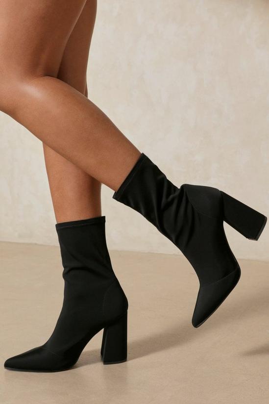MissPap Heeled Stretch Sock Ankle Boot 1