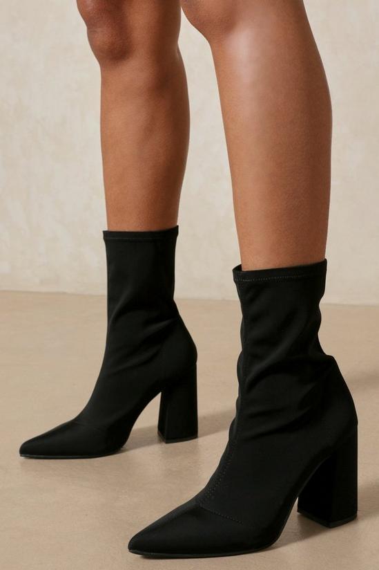 MissPap Heeled Stretch Sock Ankle Boot 3